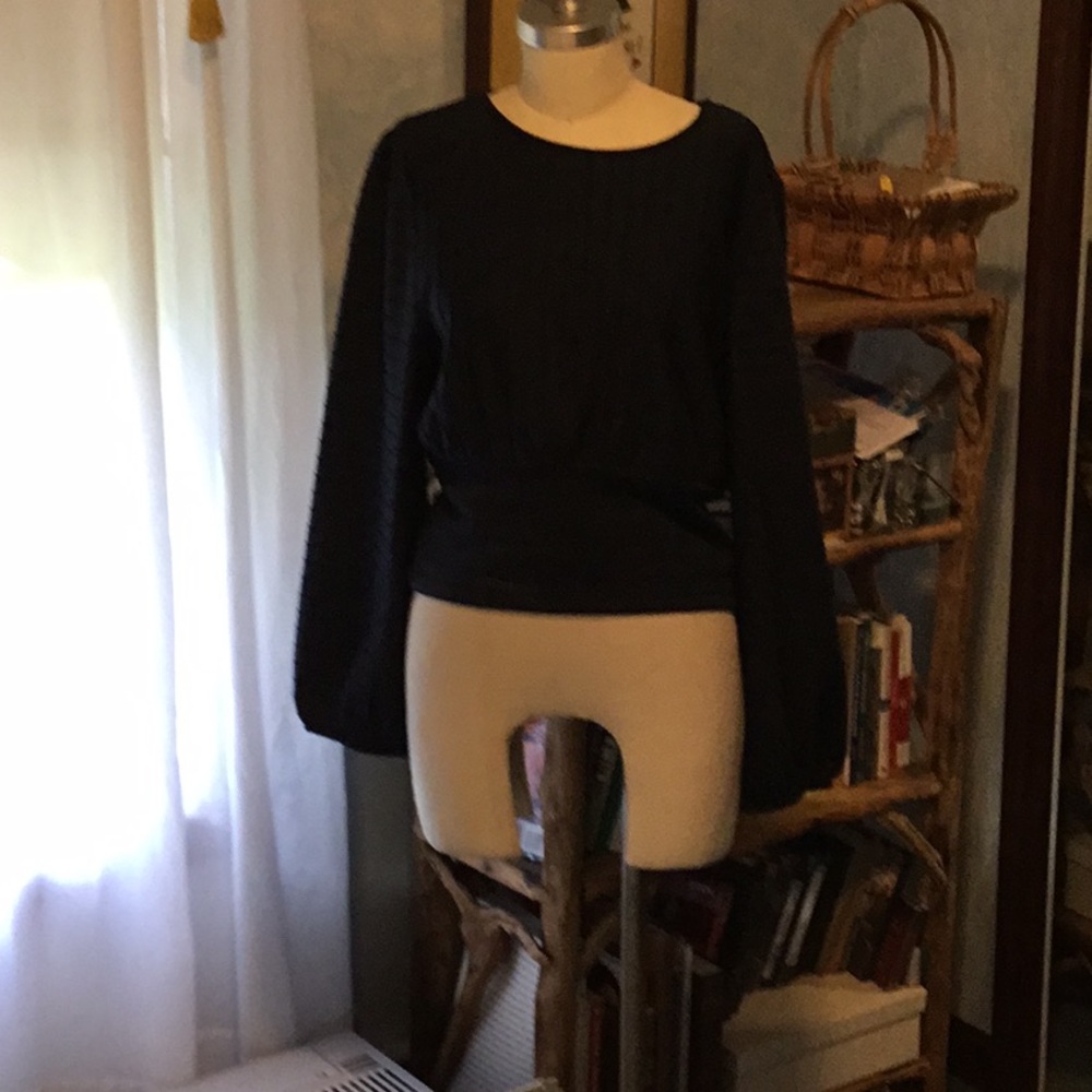 Navy long sleeved blouse